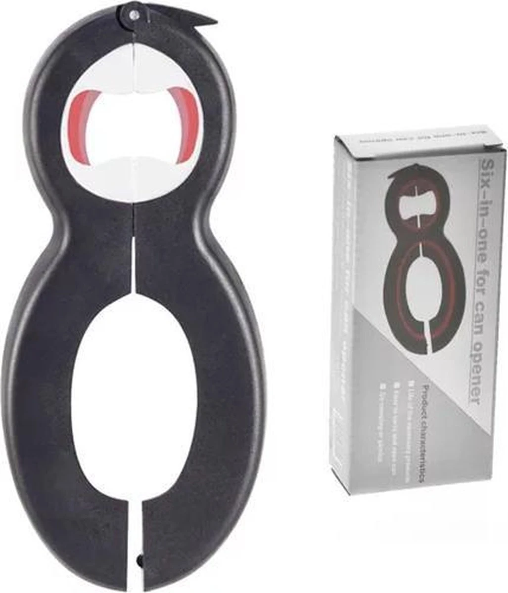 LOUZIR 6 In 1 Blikopener- Flesopener- Potopener- Deksel Opener- Gereedschap Om Doppen Van Flessen En Potten Te Verwijderen 7 LOUZIR 6 In 1 Blikopener- Flesopener- Potopener- Deksel Opener- Gereedschap Om Doppen Van Flessen En Potten Te Verwijderen - Afbeelding 7