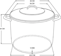 Alternative view of Deski Soeppan 10 Liter - 26 Cm Diameter - Met Glazen Deksel - RVS