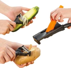 Alternative view of 2in1 Miracle Peeler - Zwart - Kunststof - Dunschiller + Julienne Snijder - Bekend Van TV- Complete Set