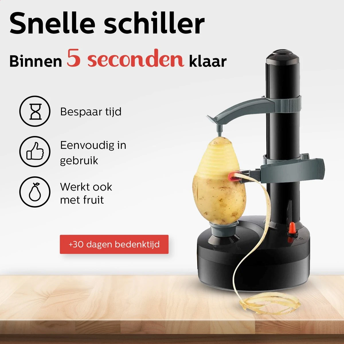 Avint Goods Elektrische Aardappelschiller - Schiller - Groentesnijder - Appelschilmachine - Dunschiller - Incl 4 X Reserve Aardappelschilmesjes - Automatisch - Snel, Veilig & Eenvoudig Schillen - Zwart 2 Avint Goods Elektrische Aardappelschiller - Schiller - Groentesnijder - Appelschilmachine - Dunschiller - Incl 4 X Reserve Aardappelschilmesjes - Automatisch - Snel, Veilig & Eenvoudig Schillen - Zwart - Afbeelding 2
