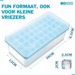 Alternative view of Boxed IJsblokjesvorm Met Bak, Schep En Deksel - IJsvormpjes Maker - Silcione IJsklontjes Vorm - Blauw