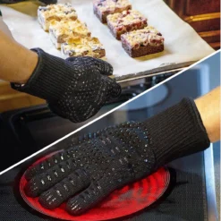 Alternative view of BBQ Handschoenen & Ovenwanten - BBQ Accesoires - Ovenhandschoenen Tot 500°C – Voorkomt Brandwonden Door Extra Lange Armbescherming - Zwart