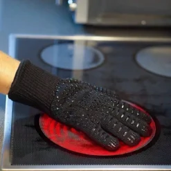 Alternative view of BBQ Ovenwanten- Met Gratis Vleesthermometer– Hittebestendige Handschoenen - Ovenhandschoenen - Barbecue Handschoen – Grill & Oven Want – Koken Accessoires - Vuurkorf En Openhaard - Gloves - Barbeque Keukenaccessoires -Zwart – 2 Stuks