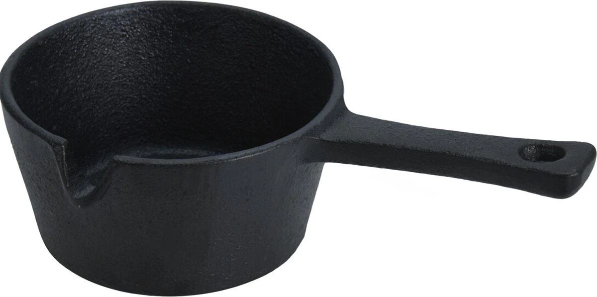 Excellent Houseware Gietijzeren Saus/tapas/serveerpannetje Met Steel - D9,5 Cm 1 Excellent Houseware Gietijzeren Saus/tapas/serveerpannetje Met Steel - D9,5 Cm