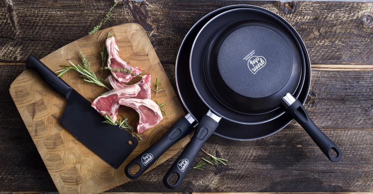 GreenChef Diamond Koekenpannenset Ø 20cm + Ø 28cm - Zwart - Inductie - PFAS-vrij 10 GreenChef Diamond Koekenpannenset Ø 20cm + Ø 28cm - Zwart - Inductie - PFAS-vrij - Afbeelding 10