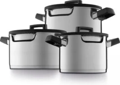 BergHOFF GEM Downdraft Pannenset - 6 Delige Set - 3 Pannen
