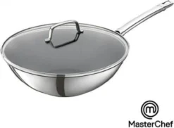 Uitgelichte producten 10 MasterChef / Jumbo - Wokpan - Met Glazen Deksel - 28 Cm - Inductie