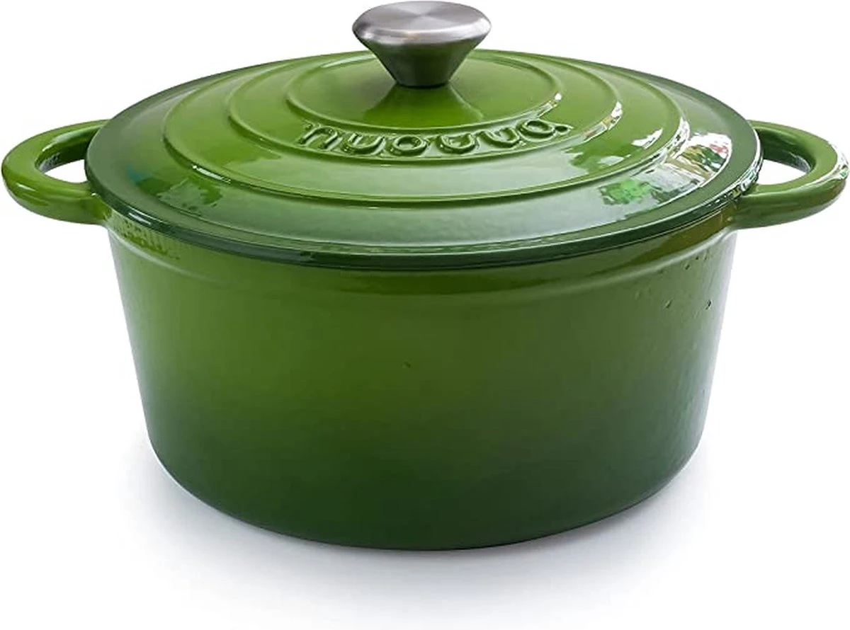 Nuovva Gietijzeren Braadpan Antiaanbaklaag Met Deksel – Sudderpan Groen- Rond - Ø24 Cm - 4,7 Liter - 100% PFAS & PFOA Vrij - Geschikt Voor Alle Warmtebronnen - Elektrisch - Gas - Halogeen - Inductie – Keramisch 1 Nuovva Gietijzeren Braadpan Antiaanbaklaag Met Deksel – Sudderpan Groen- Rond - Ø24 Cm - 4,7 Liter - 100% PFAS & PFOA Vrij - Geschikt Voor Alle Warmtebronnen - Elektrisch - Gas - Halogeen - Inductie – Keramisch