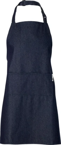 Chefs Fashion - Keukenschort - Denim Blauw Schort - 2 Zakken - Simpel Verstelbaar - 71 X 82 Cm