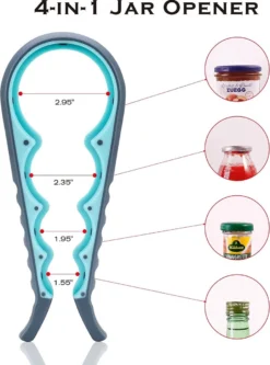 Alternative view of Alles In 1 Blikopener - Multi Grip Opener - Dopopener- Pottenopener - Schroefdopopener - Hemelsblauw - KO000107