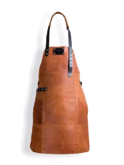 Alternative view of Leren Schort + Leren Handschoenen - Lederen Schort – LICHT BRUIN (Cognac) - Kokschort - BBQ Schort - Kookschort - Vaderdag - Kerst Cadeau Voor Man Vader Opa Papa – 81 Cm X 56 Cm Inclusief Handschoenen Voor De Barbecue